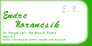 endre morancsik business card